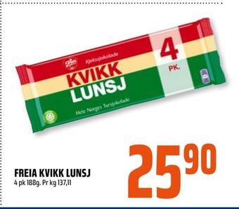 Coop Obs Freia kvikk lunsj tilbud