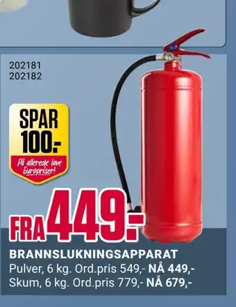 Europris Brannslukningsapparat tilbud