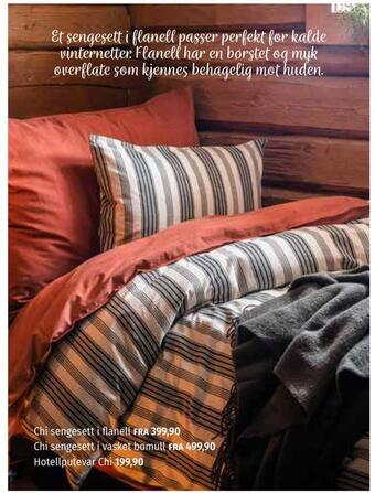 Nille Chi sengesett i vasket bomull tilbud