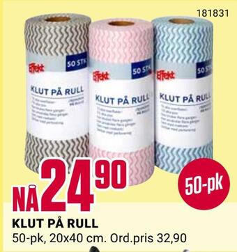 Europris Klut på rull tilbud