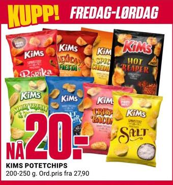 Europris Kims potetchips tilbud