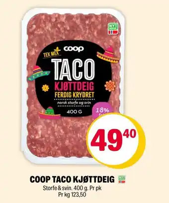 Coop Extra Coop taco kjøttdeig tilbud