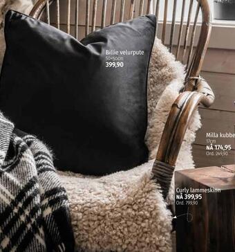 Nille Curly lammeskinn tilbud