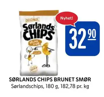 Rema 1000 Sørlands chips brunet smør tilbud