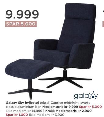 Møbelringen Galaxy sky hvilestol tilbud