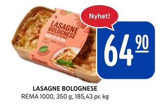 Rema 1000 Lasagne bolognese tilbud