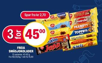 Coop Extra Freia småsjokolader tilbud