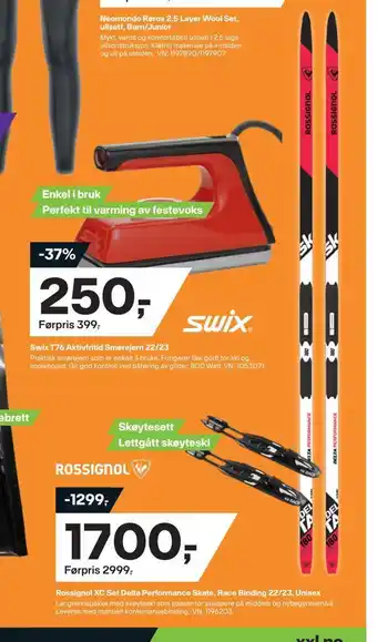 XXL Sport Rossignol xc set delta performance skate, race binding 22/23, unisex tilbud