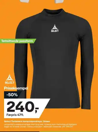 XXL Sport Select turtleneck kompresjonstrøye, unisex tilbud