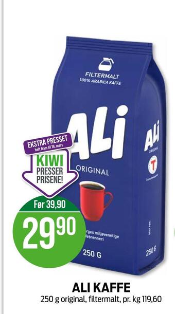 Kiwi Ali kaffe tilbud