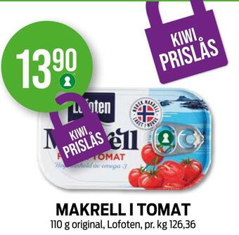 Kiwi Makrell i tomat tilbud