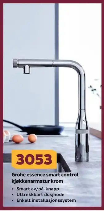 Megaflis Grohe essence smart control kjøkkenarmatur krom tilbud