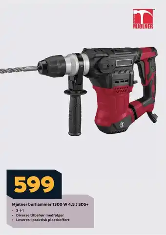 Megaflis Mjølner borhammer 1300 w 4,5 j sds+ tilbud