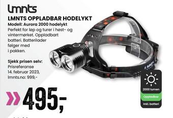 Sport Outlet Lmnts oppladbar hodelykt tilbud