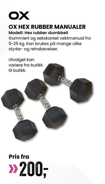 Sport Outlet Ox hex rubber manualer tilbud