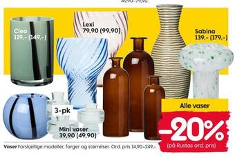 Rusta Vaser tilbud