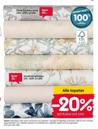 Rusta Tapet tilbud