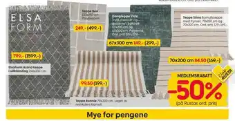 Rusta Teppe bonnie tilbud