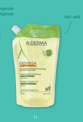 Vitusapotek A-derma exomega control shower oil, refill tilbud