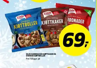 Bunnpris Gilde karbonader kjittkaker og svenske kjittboller tilbud
