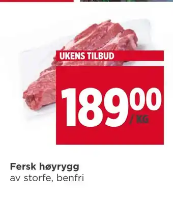Meny Fersk høyrygg tilbud