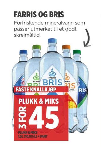 Meny Farris og bris tilbud