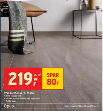 Montér Opus Laminat XL 1-Stav Grå tilbud