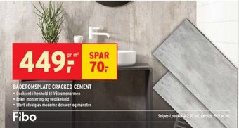 Montér Baderomsplate Cracked Cement tilbud