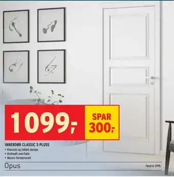 Montér Innerdør Classic 3 Pluss tilbud