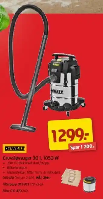 Jula Grovstøvsuger 30L, 1050 W tilbud