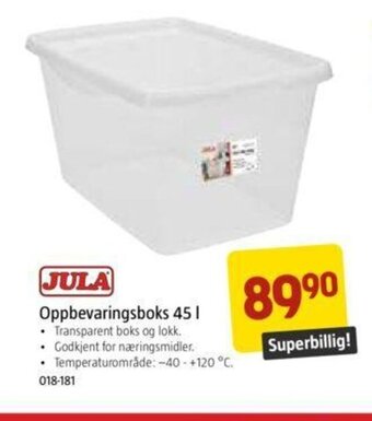 Jula Oppbevaringsboks 45L tilbud
