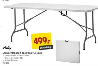 Jula Sammenleggbart Bord 180x76x74 cm tilbud