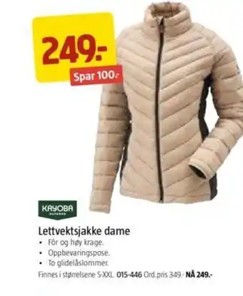 Jula Lettvektsjakke Dame tilbud