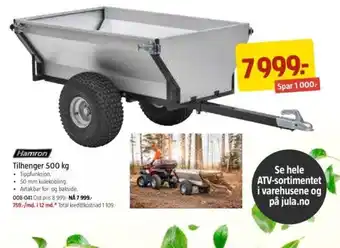 Jula Tilhenger 500 kg. tilbud