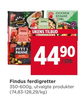 Meny Findus ferdigretter tilbud