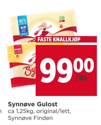 Meny Synnøve gulost tilbud