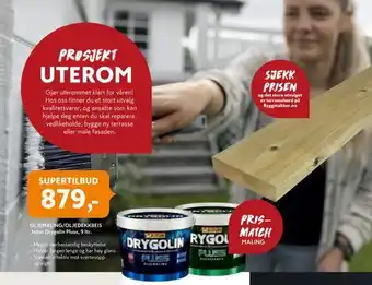 Byggmakker Oljemaling/oljedekkbeis jotun drygolin pluss, 9 ltr tilbud
