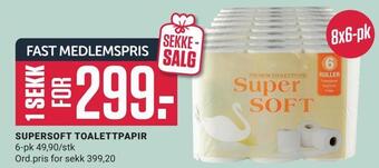 Europris Supersoft toalettpapir tilbud