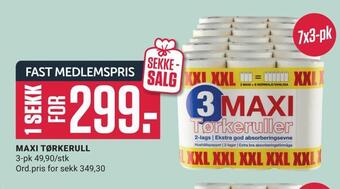 Europris Maxi tørkerull tilbud