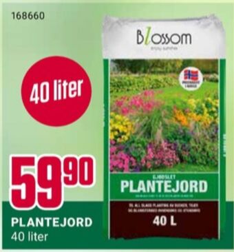 Europris Blossom plantejord tilbud