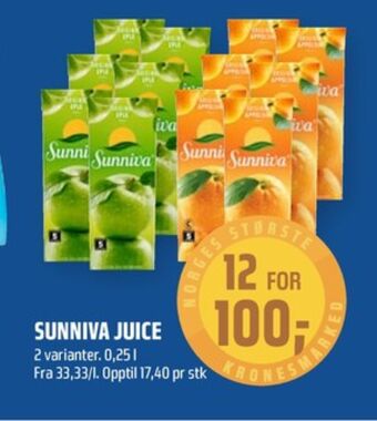 Coop Obs Sunniva juice tilbud