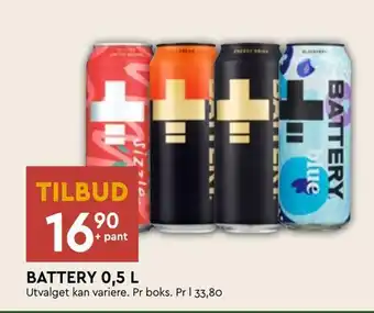 Coop Mega Battery 0,5 l tilbud