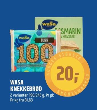 Coop Obs Wasa knekkebrød tilbud