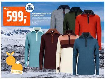 Coop Obs Northpeak ustaoset 1/2 zip ullgenser unisex tilbud