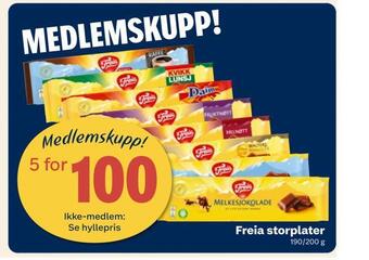 Coop Prix Freia storplater tilbud