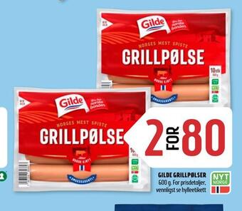 Coop Prix Gilde grillpølser tilbud
