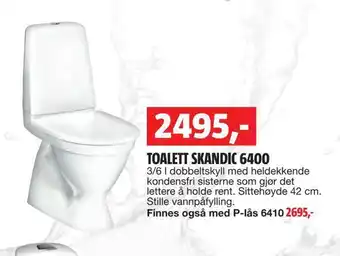 Bauhaus Toalett skandic 6400 tilbud