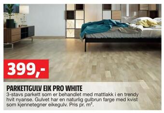 Bauhaus Parkettgulv eik pro white tilbud