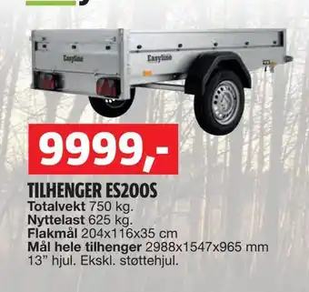 Bauhaus Tilhenger es200s tilbud