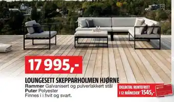 Bauhaus Loungesett skepparholmen hjørne tilbud